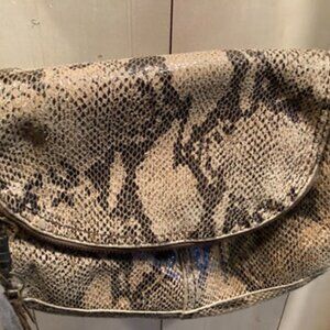 Purple alligator style Lucky Brand crossbody leather bag